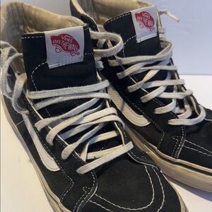 Vans Black and White High-Top Sneakers/NEED CLEANING